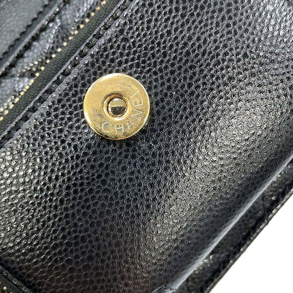 CHANEL Authentic Black Caviar Leather Logo Wallet - Picture 10 of 16